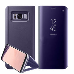 Case For Samsung Galaxy S9 Plus Smart View Mirror Wallet Flip Stand Cover