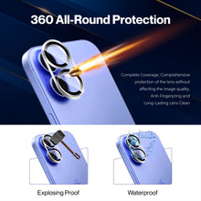 Load image into Gallery viewer, 5-Pack Camera Lens Protector for iPhone 17, iPhone 16 &amp; iPhone 16 Plus, 9H Tempered Glass