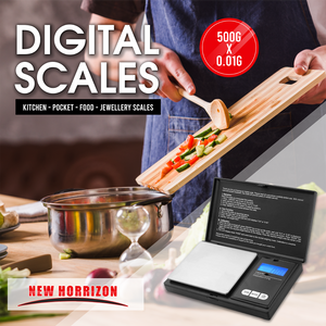 Digital Kitchen Scales Pocket Scales 0.01g x 500g Food Scale LCD Display Jewellery Scales