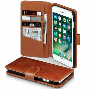 Apple iPhone 8 Plus Leather Flip Wallet Case Cover